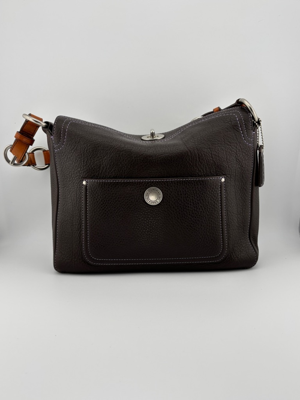 Coach E06S-10131 Chelsea Brown Pebbled Leather Hobo Shoulder Handbag - Picture 3 of 14